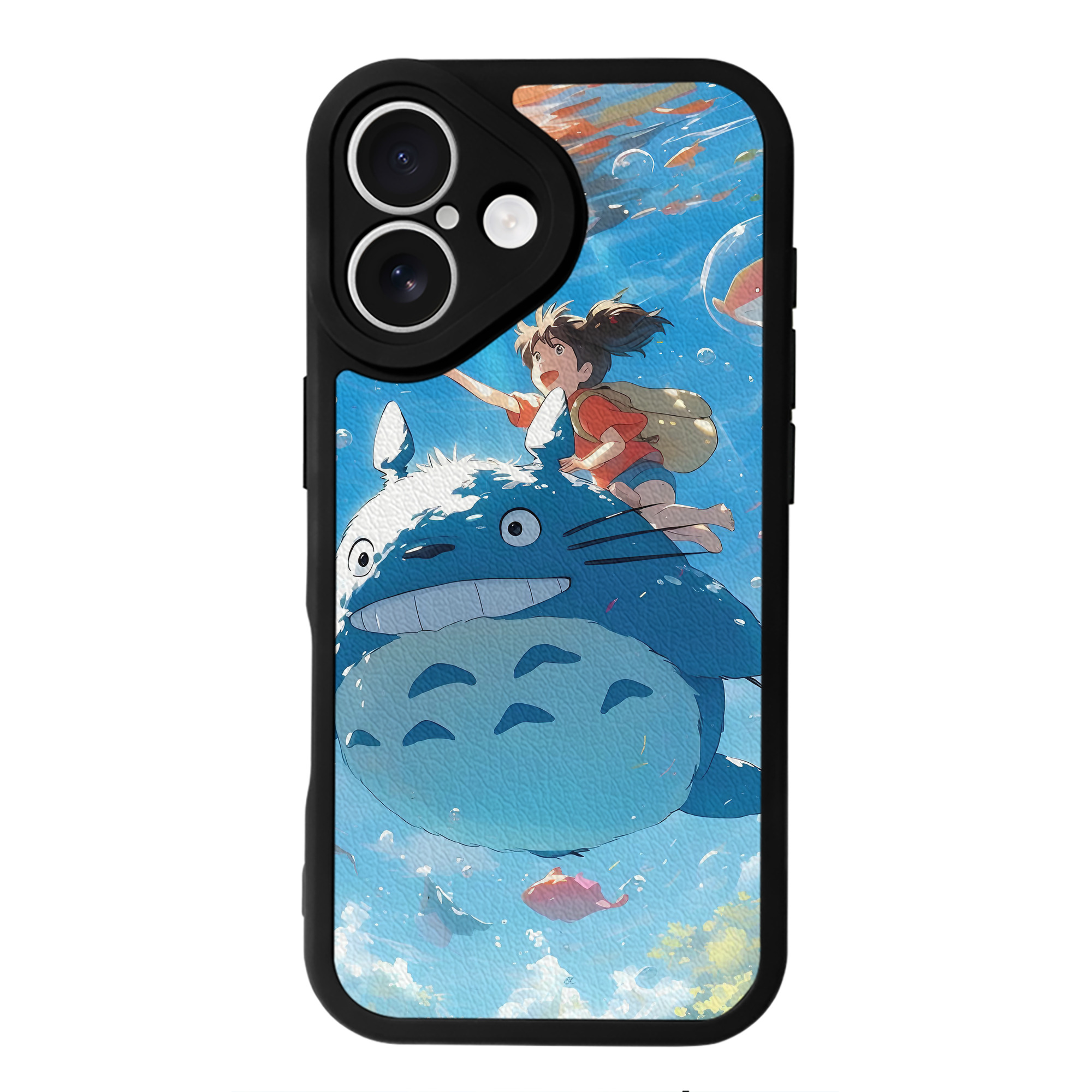 （画像用） となりのトトロ 草壁メイ 草壁サツキ My Neighbor Totoro Satsuki Kusakabe Mei Kusakabe 【iPhone 16シリーズ対応】シリコンスマホケース（レザー調） 材質：シリコン